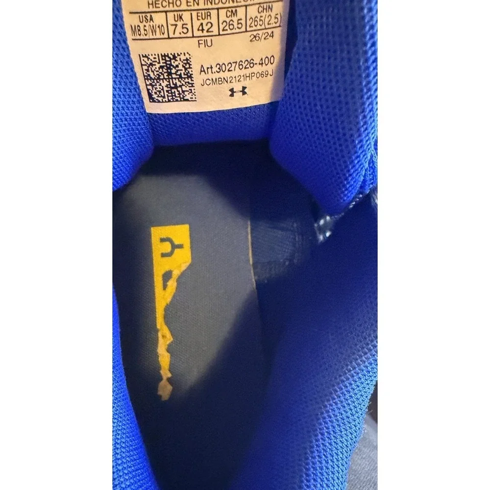 Under Armour Curry 3Z 24 Blue/White Basketball Shoes 3027626-400 Men's Size 8.5